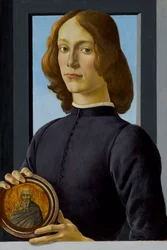 Ung man som håller en runddel, ca. 1480.