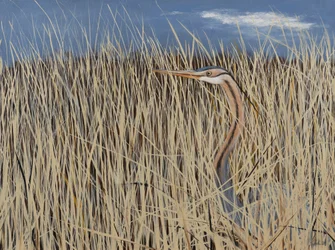 Gray Heron, 2021 (akryl på duk)