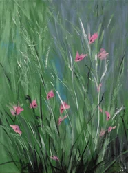 Pink Blossoms, 2018 (akryl på duk)