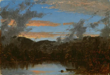 Mist Rising at Sunset in the Catskills, ca 1861 (olja på duk)