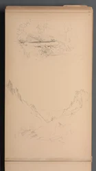 Skissbok, sida 15: Landskap, Berlinfallen, 1859.