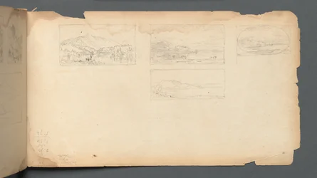 Skissbok, sida 40: Maine Landscape, 1859.
