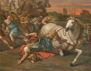 Vägg mittemot norra tvärskeppet motfasad, Sante Legnani, Konvertering av Saul 1814, Låg detalj
