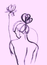 Graciös kvinna med blommor