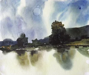 Spegelbilden i Misty Lake