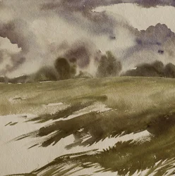 Moody Field under stormmoln