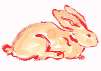 Orange akvarellkanin