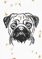 Mops med fallande kronblad