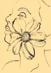 Fridfullt blomsteransikte