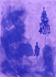 Fridfulla violetta träd