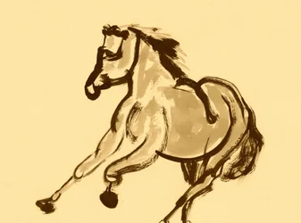 Livlig hästgalopp