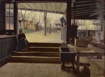 Köket eller laboratoriet i Moulin de la Galette, Paris (olja på duk)