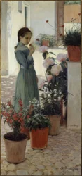 Blomma. Flickan med nejlikan