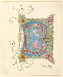 Ritning, upplyst initial