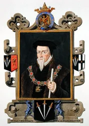 Porträtt av Sir William Paulet (ca 1485-1572) markis av Winchester från "Memoirs of the Court of Queen Elizabeth", publicerad 1825 (akvarell och gouache på papper)