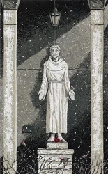 Sankt Franciskus i snön, 2023 (målning)