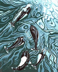 Wake Riders, 2016 (Linoleumsnitt)
