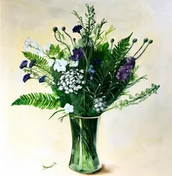 Lotties blommor, 2023 (akryl på kartong)