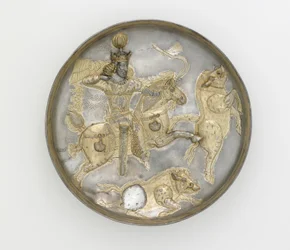 Tallrik, 400-talet (silver  förgyllning)