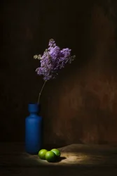 Stämningsfulla lila limefrukter