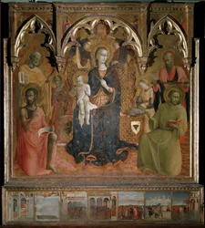 Polyptyk av Our Lady of Snow - Tempera på trä