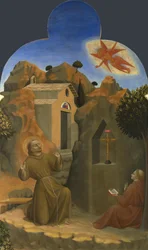 Stigmatiseringen av Saint Francis från Borgo del Santo Sepolcro altartavla, 1437-1444