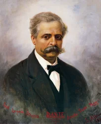 Porträtt av Francesco De Sanctis (1817-83), italiensk litteraturkritiker och historiker, målning av Saverio Altamura