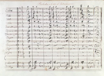 Första sidan av upptakten till operan Il bravo av Mercadante (1842)