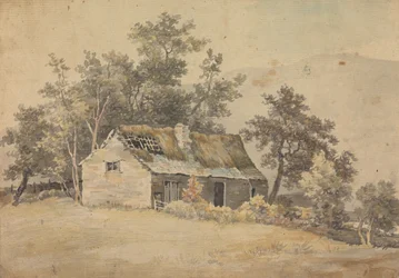 Landskap med en bostad i ruin