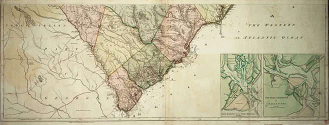 Karta över North och South Carolina