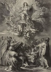 The Assumption of the Virgin (gravyr på lagt papper)