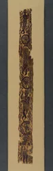 Prydnadsaxelband från en tunika, 600-650 (väv av gobeläng med extra inslagsomslag, ofärgat linne och färgad ull)