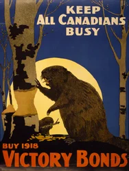Håll alla kanadensare upptagna: Köp 1918 Victory Bonds, c.1918 (färg litho)