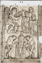 Karolingisk konst: heliga kvinnor vid graven - (Heliga kvinnor vid graven) Elfenbensrelief