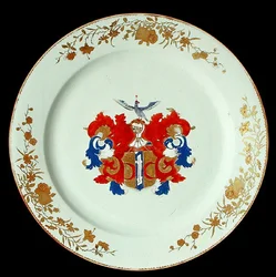 En kinesisk Imari porslinsladdare med armarna av Valckenier av Amsterdam, ca 1750 (porslin)