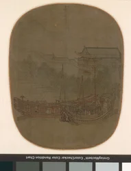 Båtar vid Anchor, Southern Song Dynasty, ca 1150-1200 (bläck & färg på siden)