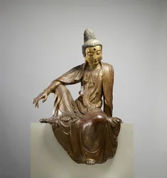 Bodhisattva Guanyin, Mingdynastin, slutet av 1300-1500-talet (torrlack, guld och färg)