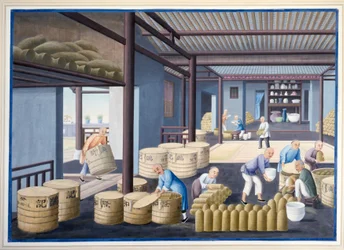 Packing the Porcelain, ca 1825 (gouache på papper)