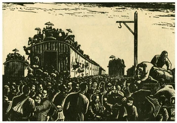 Flyktingar anländer till Kweilin Station, Ts