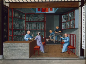 Säljer Tuttenage Metalwares, ca 1825 (gouache på papper)