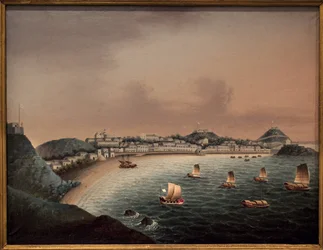 Strikta regler i Macao (Kina). Målning av en kinesisk konstnär, olja på duk, tidigt 1700-tal. Marine Museum, Rotterdam (Nederländerna).