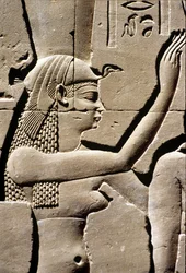 Forntida Egypten, Väggristning, Gudinnan Isis, Horustemplet, Edfu, 237 - 57 f.Kr (foto)