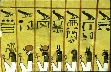 Forntida Egypten, Väggmålning Inherkhaus grav, Thebe, De adligas grav, 20:e dynastin, Sju av nattens tolv timmar (foto)