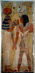 Forntida egyptisk konst: kung Sethi I och gudinnan Hathor, från Sethi I:s grav (Konungarnas dal)