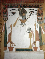 Luxor, Thebe: Deir El Medineh, by och nekropol för hantverkare. Sennedjems grav: Guden Osiris, symbol för den andliga återfödelsen av en död man.
