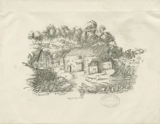 Biddulph - Knypersley Mill: litografi (vinjeterad), [c 1826] (tryck)