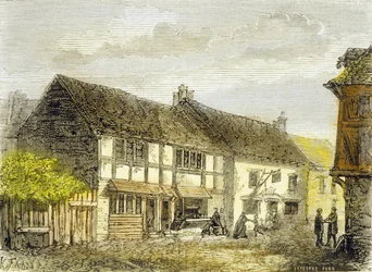 William Shakespeares födelseplats (färggravyr)