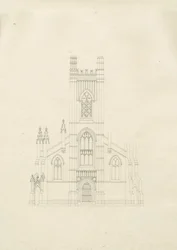 Burton-upon-Trent - Holy Trinity Church: teckning, nd [?1820-talet] (teckning)