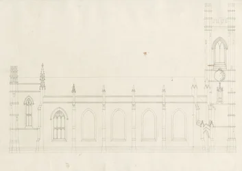 Burton-upon-Trent - Holy Trinity Church: teckning, nd [?1820-talet] (teckning)