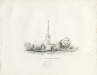 Clifton Campville Church: litografi